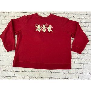 Holidays Editions Red Christmas Sweater Sweatshirt Sz 1X Vintage Polar Bears GUC
